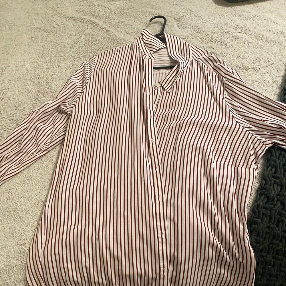 Stripped dress shirt dress